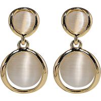 Cat's eye oorbellen, Zinc Alloy, met Cats Eye, zinklegering oorbel bericht, plated, voor vrouw, gemengde kleuren, 5-40mm, Verkocht door pair