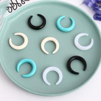 Acrylic Pendants Moon DIY & no hole 35mm Sold By PC