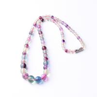 Fluorita de colores collar, Esférico, para mujer, multicolor, 8mm, longitud aproximado 14.96 Inch, Vendido por UD