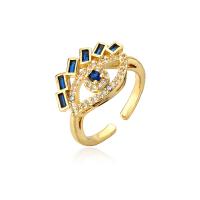 Brass Cuff Finger Ring 18K gold plated Adjustable & micro pave cubic zirconia & for woman 18mm Sold By PC