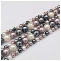 Shell Pearl Kraal, Ronde, plated, DIY, gemengde kleuren, Per verkocht Ca 38 cm Strand