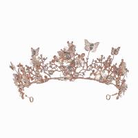 Tiara's, Zinc Alloy, met Kristal & Plastic Pearl, plated, voor vrouw, gemengde kleuren, 170x65mm, Verkocht door PC