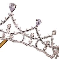 Tiara's, Zinc Alloy, voor vrouw & met strass, gemengde kleuren, 12-18cm, Verkocht door PC