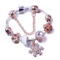 European Bracelet Zinc Alloy with Lampwork plated for woman & with rhinestone mixed colors Sold By PC