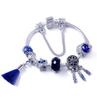 European armband, Zinc Alloy, met Cats Eye, plated, voor vrouw & met strass, gemengde kleuren, Verkocht door PC