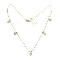 Collier en laiton cubique Zircon Micro Pave, Placage de couleur d'or, bijoux de mode & pavé de micro zircon & pour femme, doré, 6x7x3mm, Longueur 19.5 pouce, 5PC/lot, Vendu par lot