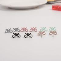 Zinc Alloy Earring Drop Component Bowknot stoving varnish DIY & for woman nickel lead & cadmium free Approx Sold By Bag