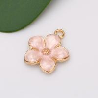 Zinc Alloy Enamel Pendants Flower gold color plated DIY nickel lead & cadmium free Sold By PC