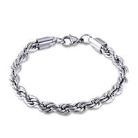 Pulseira de aço titânio, Partículas de aço, polido, Corrente de corda francesa & unissex & tamanho diferente para a escolha, cor original, vendido por PC