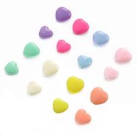 Solid Color Akryl perler, Heart, du kan DIY, flere farver til valg, 12x11mm, Ca. 75pc'er/Bag, Solgt af Bag