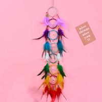 Moda Dreamcatcher, pluma, con Pana & madera & fundición, hecho a mano, multicolor, longitud 29.53 Inch, Vendido por UD