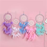 Fashion Dreamcatcher, Eisen, mit Spitze & Feder & Holz, rund, handgemacht, für Frau, keine, frei von Nickel, Blei & Kadmium, Länge 17.72 ZollInch, verkauft von PC