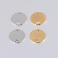 Stainless Steel Tag Charm 304 Stainless Steel Round Vacuum Ion Plating fashion jewelry & polished & DIY & Unisex 20mm Sold By PC