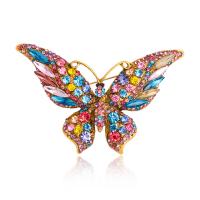 Rhinestone Brooch Zinc Alloy Butterfly plated for woman & with rhinestone nickel lead & cadmium free Sold By Lot