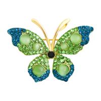 Rhinestone Brooch Zinc Alloy Butterfly plated for woman & with rhinestone nickel lead & cadmium free Sold By Lot