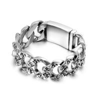 Titanium Staal Armband, gepolijst, voor de mens, oorspronkelijke kleur, Lengte Ca 8.66 inch, Verkocht door PC