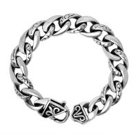 Titanium Staal Armband, gepolijst, verschillende grootte voor keus & voor de mens, oorspronkelijke kleur, Verkocht door PC