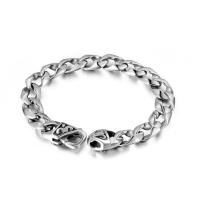 Titanium Staal Armband, gepolijst, voor de mens, oorspronkelijke kleur, Lengte Ca 8.46 inch, Verkocht door PC