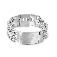 Titanium Staal Armband, gepolijst, voor de mens, oorspronkelijke kleur, Lengte Ca 8.85 inch, Verkocht door PC