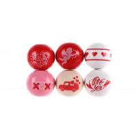 Wood Beads Schima Superba printing DIY 16mm Sold By PC