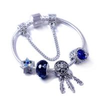 European armband, Zinc Alloy, met Lampwork, plated, voor vrouw & met strass, gemengde kleuren, Verkocht door PC