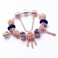 European armband, Zinc Alloy, met Lampwork, plated, voor vrouw, gemengde kleuren, Verkocht door PC