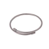 Acier inoxydable 304 bracelet ordinaire, unisexe, argent, 55-65mm, Vendu par PC