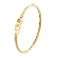 304 rustfrit stål Bangle, Unisex, gylden, Længde Ca. 20 cm, Solgt af PC