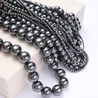 Grânulos de hematita magnética, Roda, DIY & tamanho diferente para a escolha, preto, vendido para Aprox 14.96 inchaltura Strand