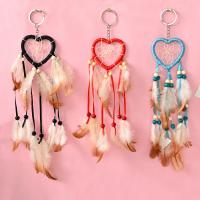 Mode Dreamcatcher, Veer, met Hout & Ijzer, Hart, silver plated, meer kleuren voor de keuze, Lengte 11.81 inch, Verkocht door PC