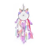 Mode Dreamcatcher, plume, avec Velveteen & lacet & bois & fer, fait à la main, pour femme, plus de couleurs à choisir, Longueur 29.53 pouce, Vendu par PC