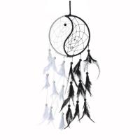 Moda Dreamcatcher, piuma, with legno & ferro, Cerchio, fatto a mano, Vintage, bianco e nero, Lunghezza 19.69 pollice, Venduto da PC