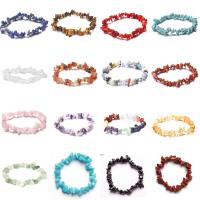 Gemstone Armbånd, Ædelsten, Uregelmæssig, håndlavet, elastisk & forskellig emballage stil for valg & Unisex, blandede farver, Længde 7.28 inch, Solgt af sæt