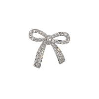 Cubic Zirconia Spilla, ottone, Nodo di Cravatta, placcato, Micro spianare cubic zirconia & per la donna & cavo, nessuno, assenza di nichel,piombo&cadmio, 21x19mm, Venduto da PC