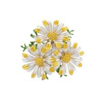 emalje broche, Zinc Alloy, Daisy, 18K forgyldt, for kvinde, nikkel, bly & cadmium fri, 41x42mm, Solgt af PC