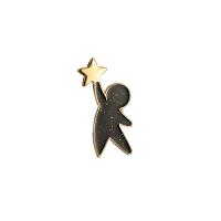 Glazuur broche, Zinc Alloy, Spotprent, 18K verguld, voor vrouw, nikkel, lood en cadmium vrij, 18x34mm, Verkocht door PC