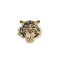 Cubic Zirconia Broche, metal, Tigre, chapado, micro arcilla de zirconia cúbica & para mujer & esmalte, más colores para la opción, libre de níquel, plomo & cadmio, 45x41mm, Vendido por UD