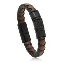 PU Cord Armbånd, med Silicone & Zinc Alloy, håndlavet, mode smykker & forskellige længde for valg & Unisex, flere farver til valg, 11mm, Solgt af PC