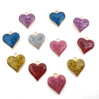 Zink legering emalje vedhæng, Zinc Alloy, Heart, flere farver til valg, 15x17mm, 30pc'er/Bag, Solgt af Bag