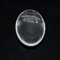 Cabochon di vetro, Ovale, placcato, bianco, 100PC/borsa, Venduto da borsa