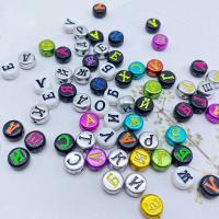 Alphabet Acryl Perlen, plattiert, DIY, keine, 7x4mm, 3600PCs/Tasche, verkauft von Tasche