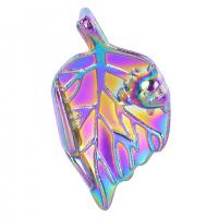 Zinc Alloy Leaf Vedhæng, forgyldt, Unisex, flerfarvede, 22x13mm, Længde 50 cm, Solgt af PC