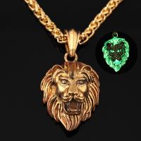 Zinc Alloy Necklace with 5 extender chain Lion gold color plated for man golden nickel lead & cadmium free Length Approx 26.77 Inch Sold By PC