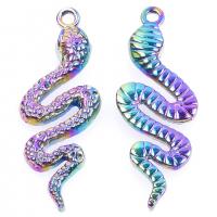 Colgantes Animales de Aleación de Zinc, Serpiente, chapado en colorido, unisexo & diferentes estilos para la opción, más colores para la opción, libre de níquel, plomo & cadmio, 13x38mm, longitud aproximado 19.69 Inch, Vendido por UD