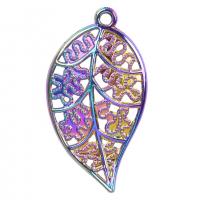 Pendentifs feuilles en alliage de zinc , Placage coloré, styles différents pour le choix & pour femme & creux, plus de couleurs à choisir, protéger l'environnement, sans nickel, plomb et cadmium, 20x36mm, Longueur Environ 19.69 pouce, Vendu par PC