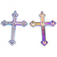 Zinklegering Cross Hangers, Zinc Alloy, Oversteken, kleurrijke vergulde, uniseks & verschillende stijlen voor de keuze, meer kleuren voor de keuze, nikkel, lood en cadmium vrij, 54x80mm, Lengte Ca 19.69 inch, Verkocht door PC