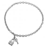 Collana in acciaio inossidabile, 316 acciaio inox, Lock and Key, gioielli di moda & unisex, nessuno, 23mm,19mm,7mm, Lunghezza Appross. 17.72 pollice, Venduto da PC