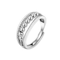 Brass Finger Ring Round silver color plated Adjustable & fashion jewelry & for woman silver color nickel lead & cadmium free Sold By PC