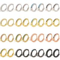 Brass Huggie Hoop Earring Finding plated & with rhinestone nickel lead & cadmium free Sold By Lot