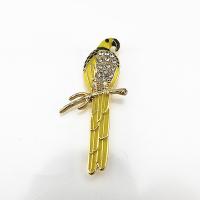 emalje broche, Zinc Alloy, Bird, guldfarve belagt, Unisex & med rhinestone, nikkel, bly & cadmium fri, 50mm, 10pc'er/Lot, Solgt af Lot